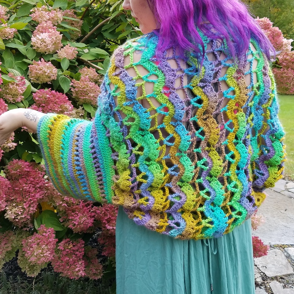 SOLD OUT Coccoon Kimono Cardi Neon Rainbow